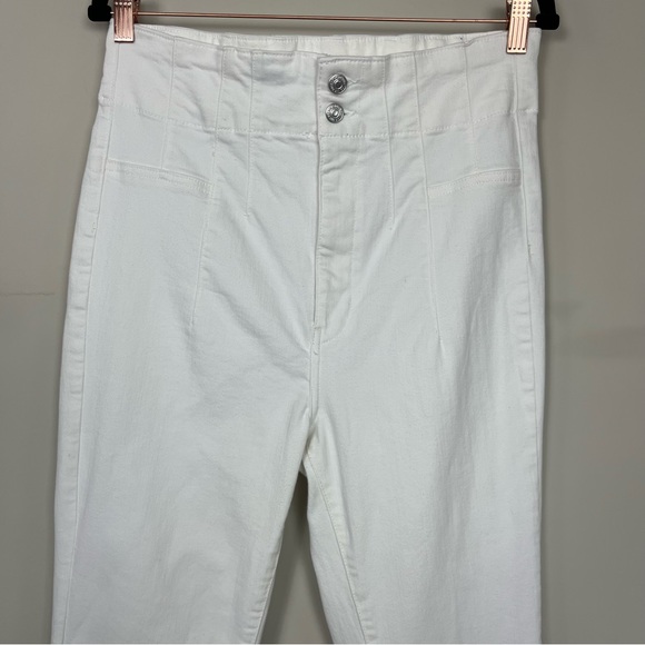 FREE PEOPLE WE THE FREE JAYDE FLARE JEANS WHITE SIZE 32 - Picture 10 of 13